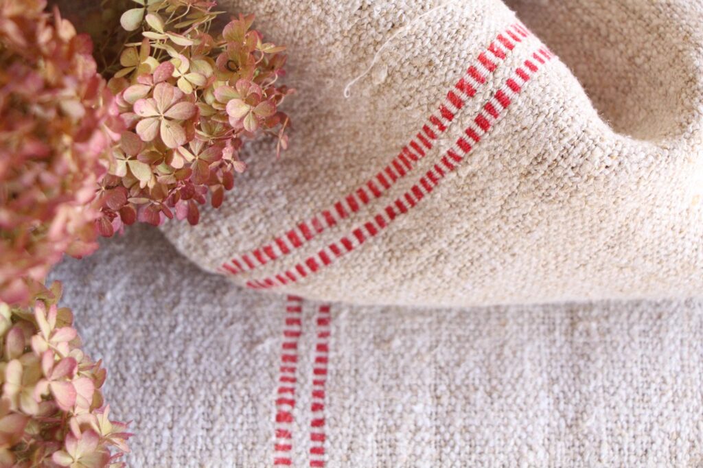 antique linen grainsack, handmade, wedding decor, durable, L 673 - Image 9