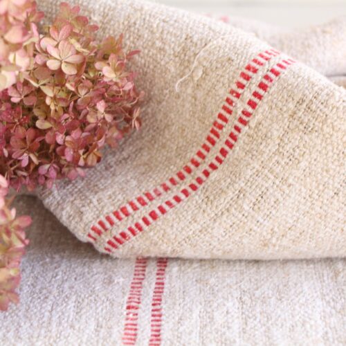 antique linen grainsack, handmade, wedding decor, durable, L 673