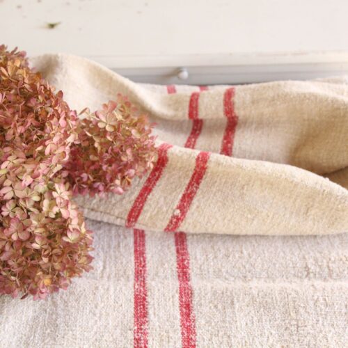 antique linen grainsack, handmade, wedding decor, durable, L 672