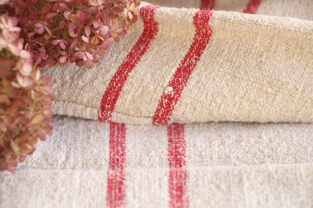 antique linen grainsack, handmade, wedding decor, durable, L 672 - Image 9