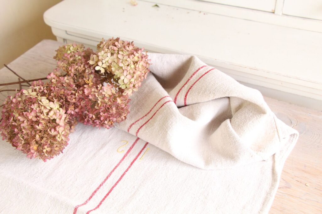 antique linen grainsack, table cloth, wedding decor, durable, L 763 - Image 5