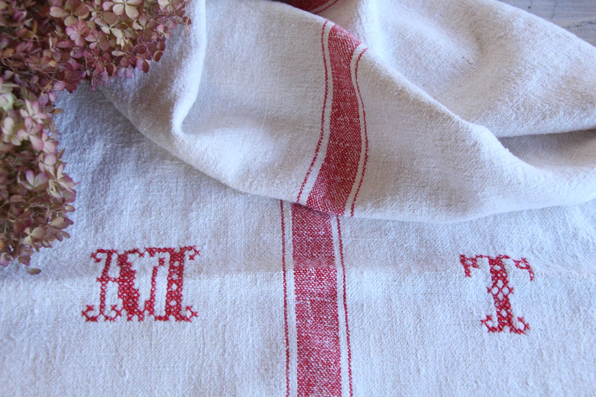 antique linen grainsack, curtain fabric, wedding fabric, durable, L 764 - Image 9