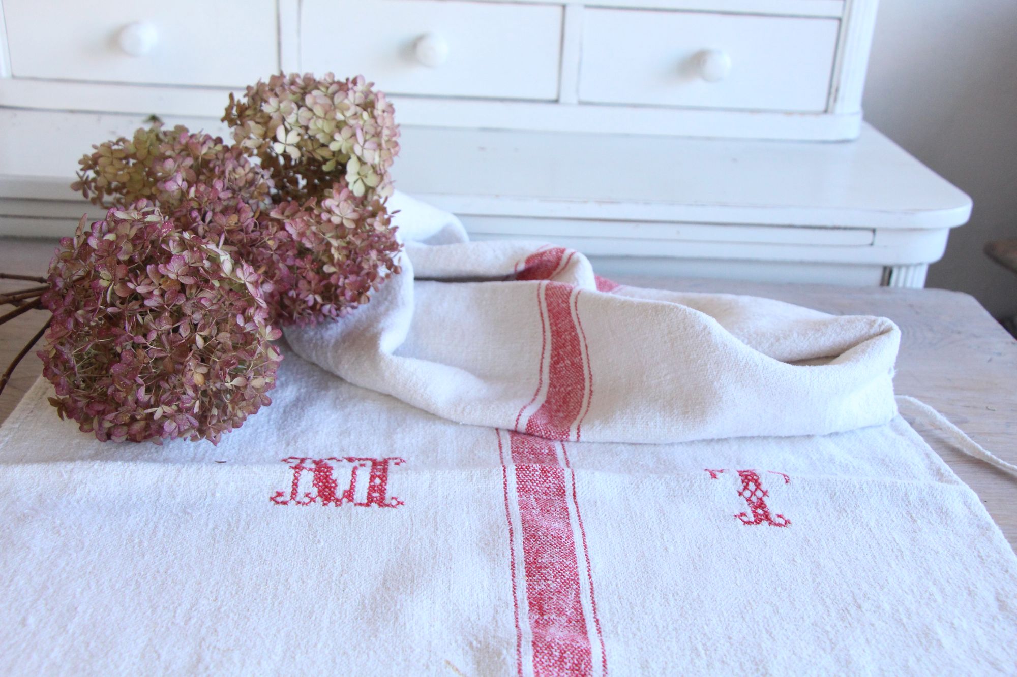 antique linen grainsack, curtain fabric, wedding fabric, durable, L 764 - Image 3