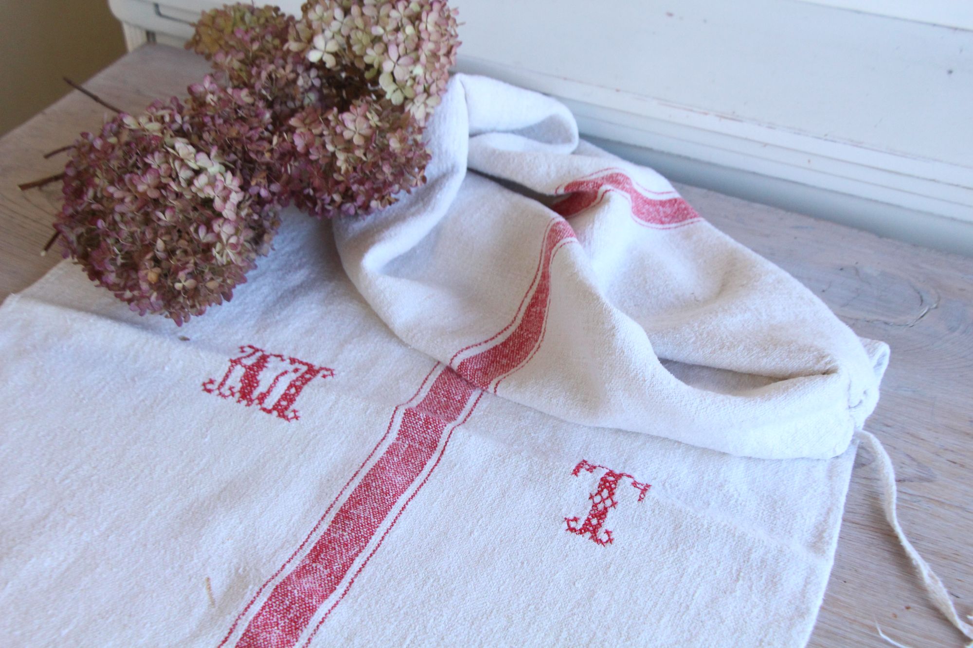 antique linen grainsack, curtain fabric, wedding fabric, durable, L 764 - Image 4