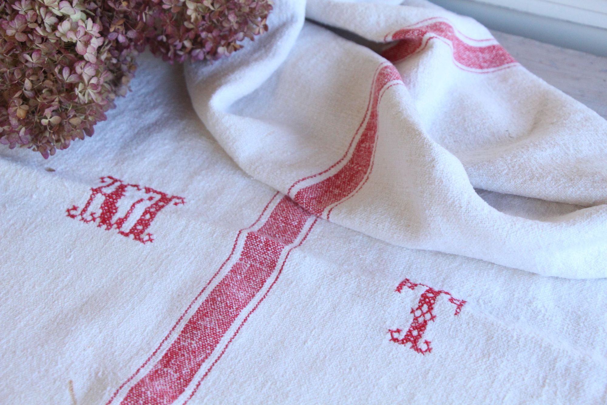 antique linen grainsack, curtain fabric, wedding fabric, durable, L 764 - Image 5