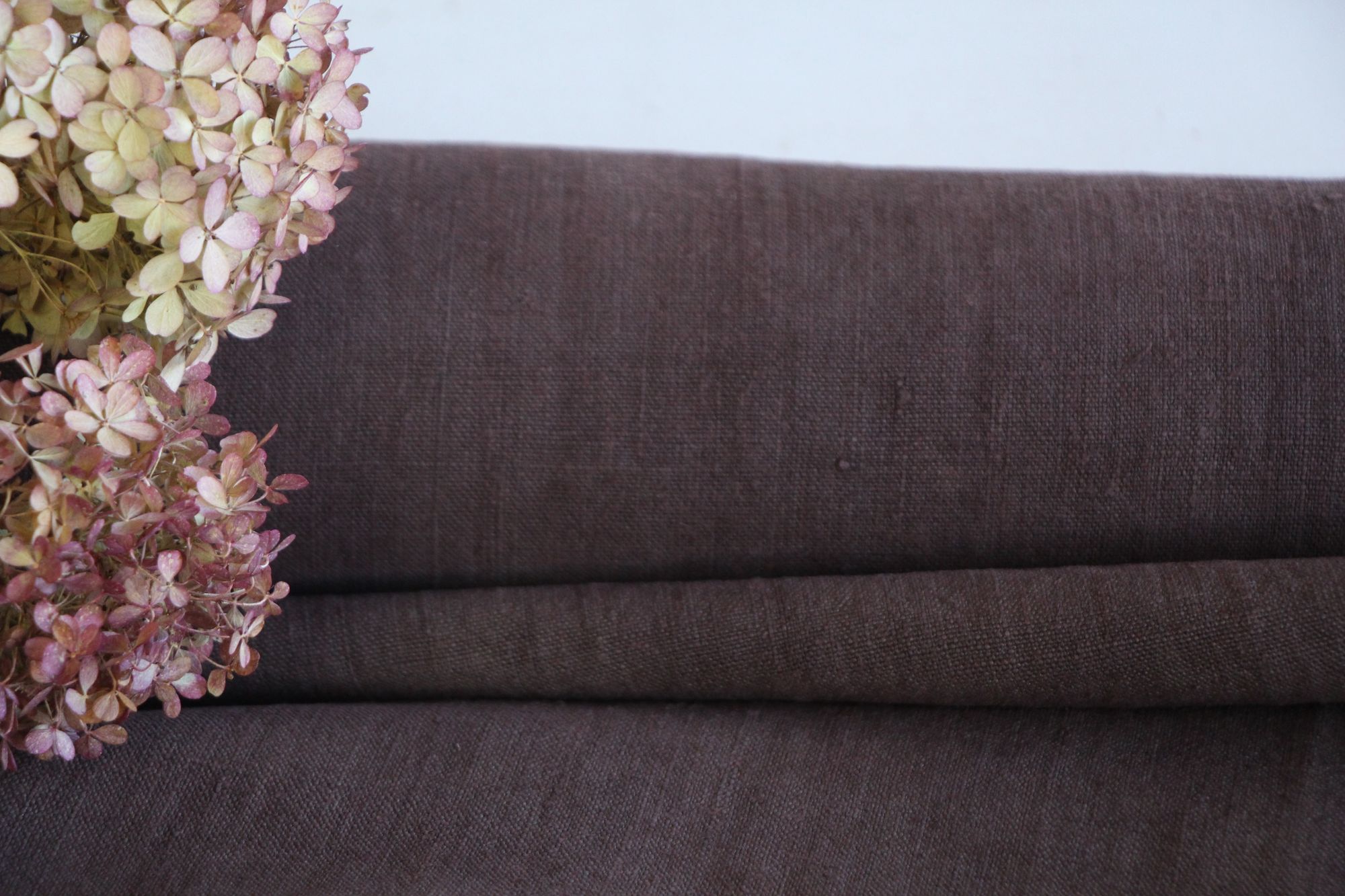 dyed antique linen fabric, 9.90y, upholstery fabric, curtain fabric, Z 142 - Image 4