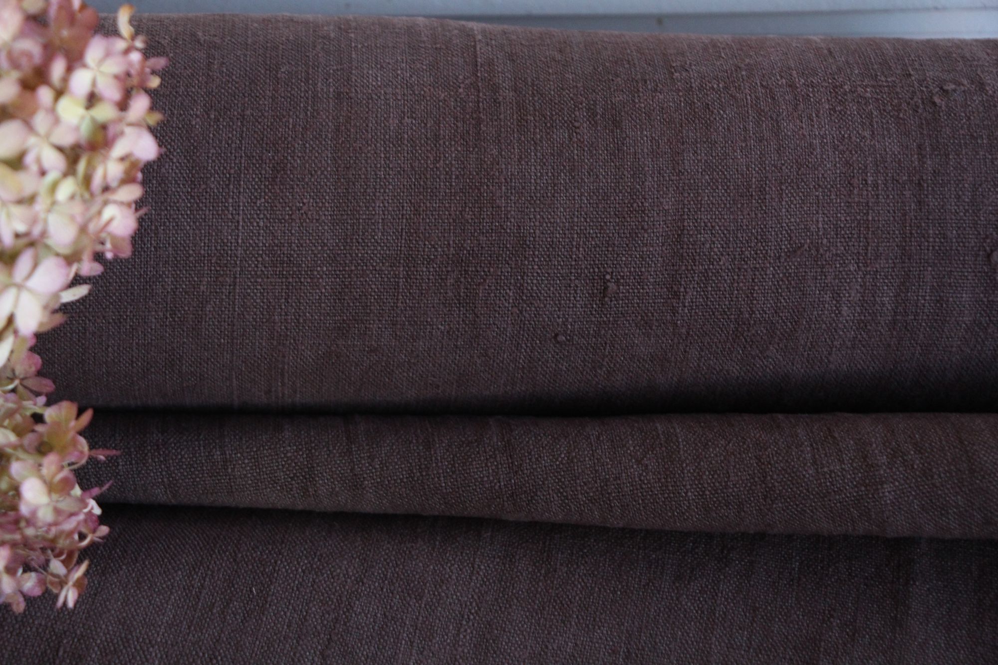 dyed antique linen fabric, 9.90y, upholstery fabric, curtain fabric, Z 142 - Image 10