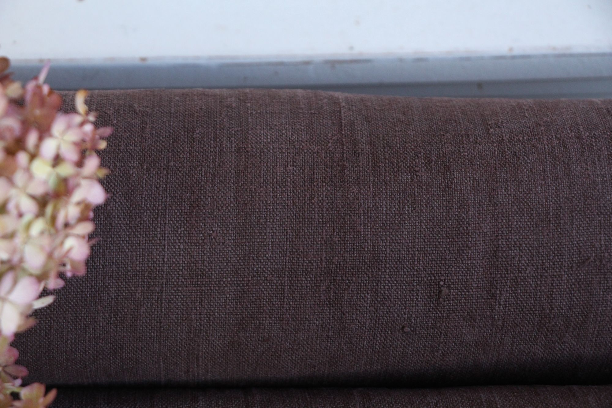 dyed antique linen fabric, 9.90y, upholstery fabric, curtain fabric, Z 142 - Image 7