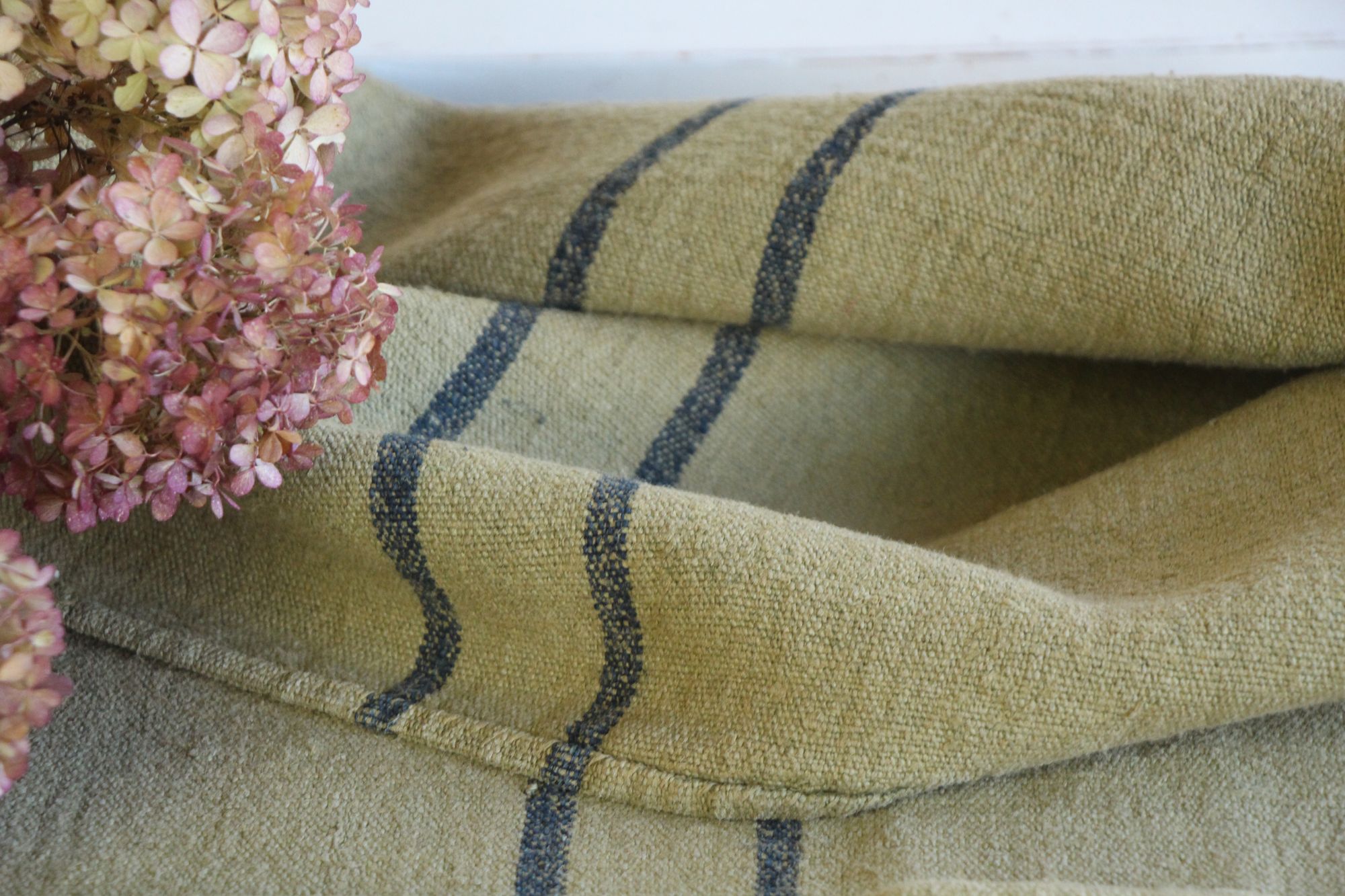 gefärbter antiker Leinen-Getreidesack, handgewebt, Hochzeitsdeko, langlebig, L 292 – Bild 4