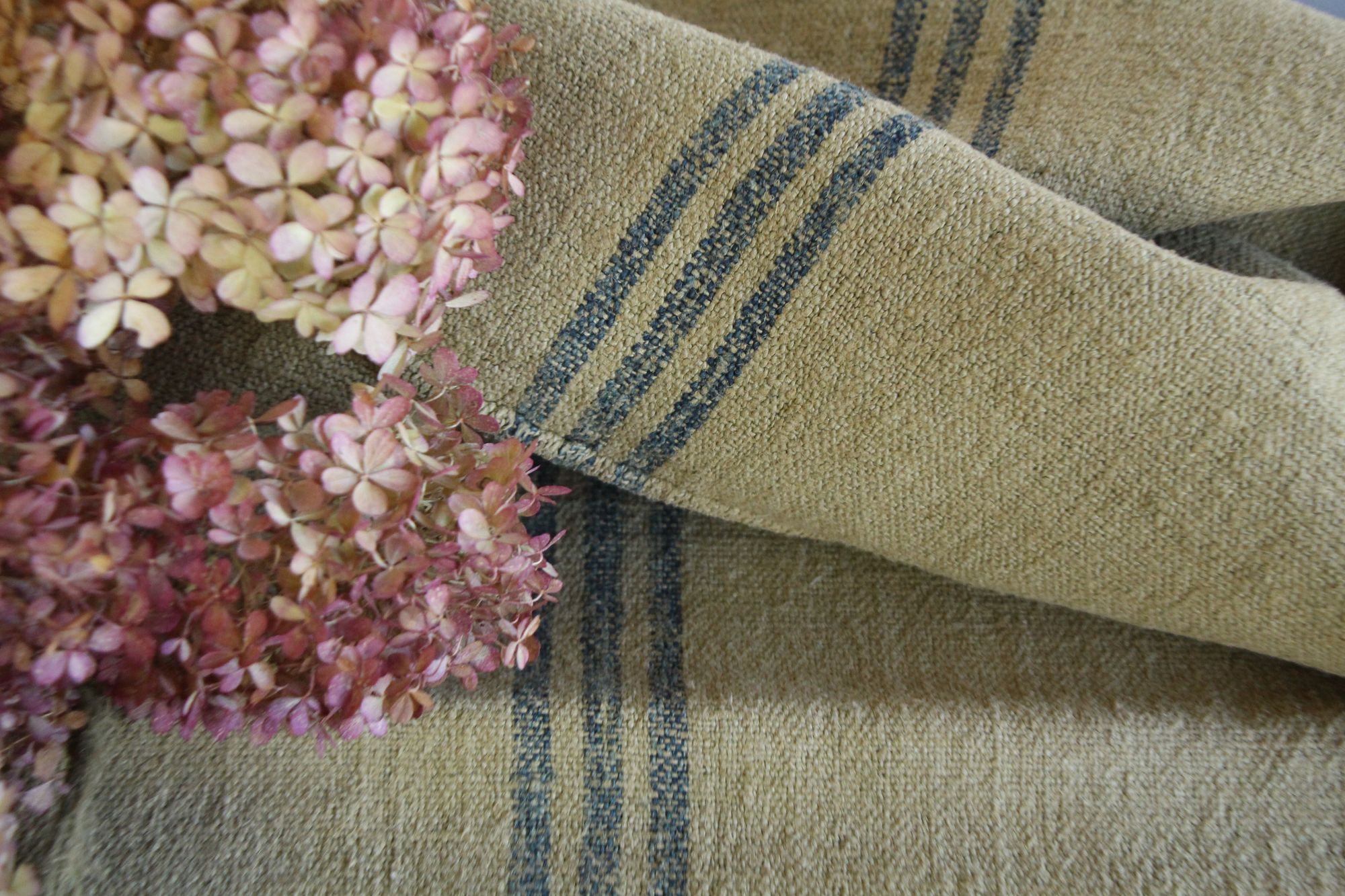 gefärbter antiker Leinen-Getreidesack, handgewebt, Hochzeitsdeko, langlebig, L 293 – Bild 10