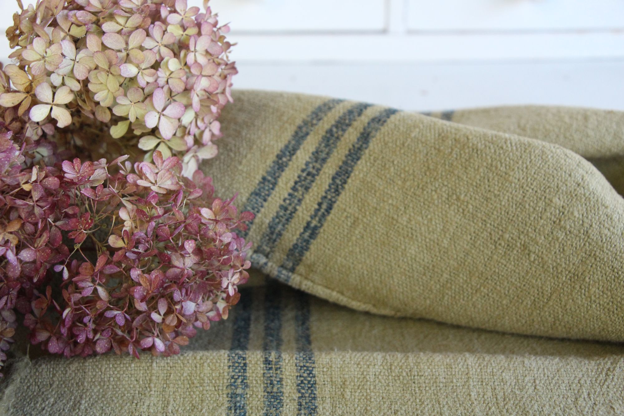 gefärbter antiker Leinen-Getreidesack, handgewebt, Hochzeitsdeko, langlebig, L 293 – Bild 4