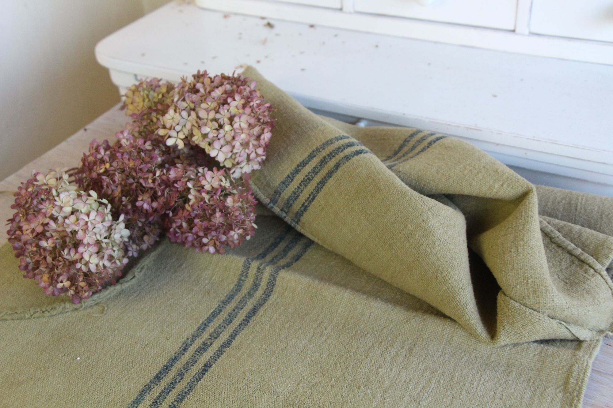 gefärbter antiker Leinen-Getreidesack, handgewebt, Hochzeitsdeko, langlebig, L 293 – Bild 6