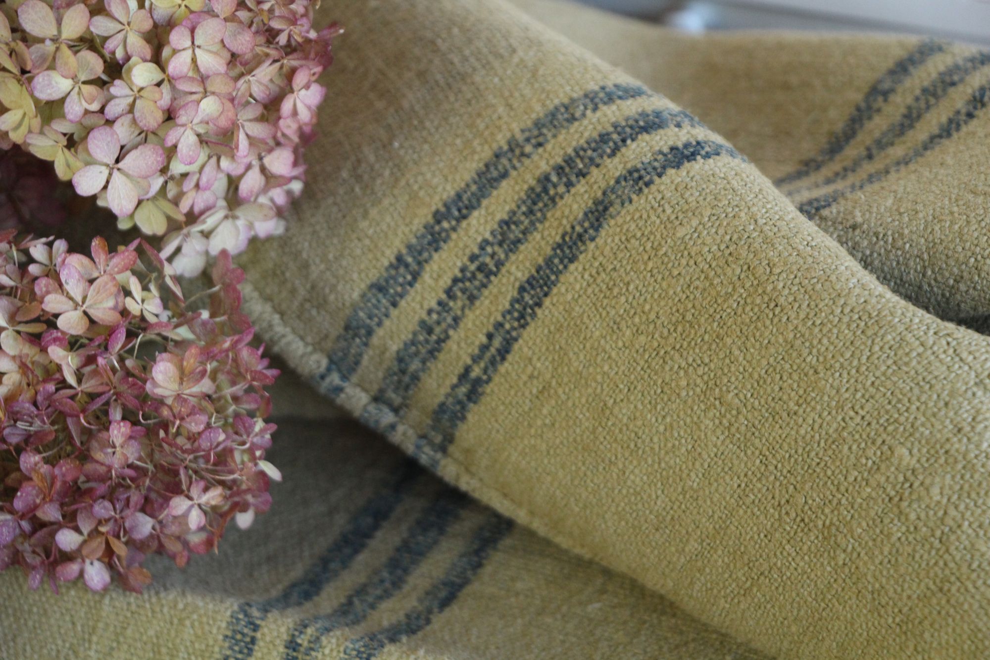 gefärbter antiker Leinen-Getreidesack, handgewebt, Hochzeitsdeko, langlebig, L 293 – Bild 8