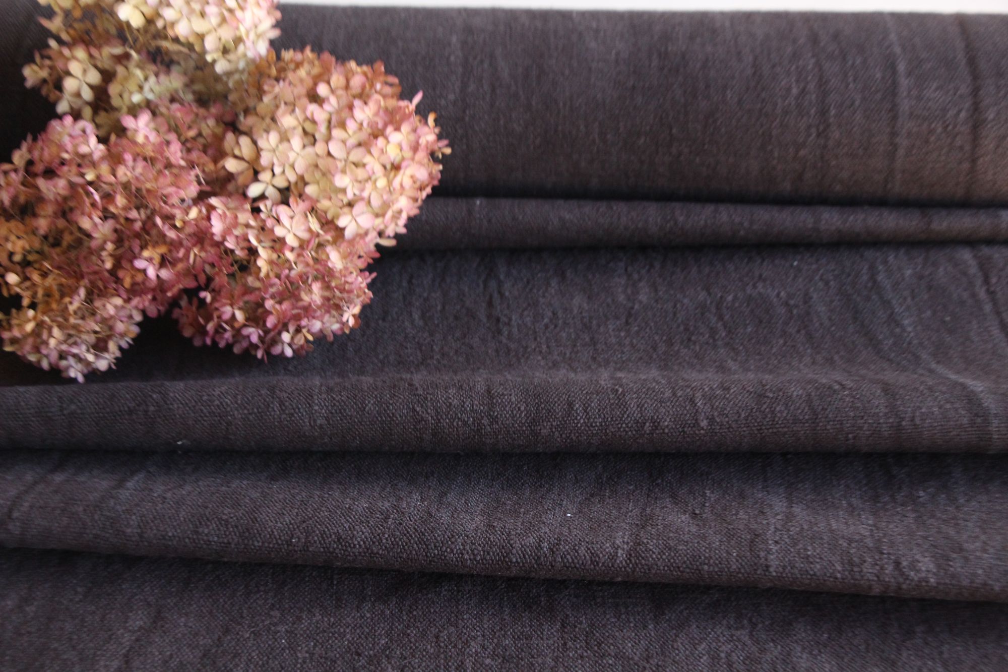 dyed antique linen fabric, 9.90y, upholstery fabric, curtain fabric, Z 150 - Image 9