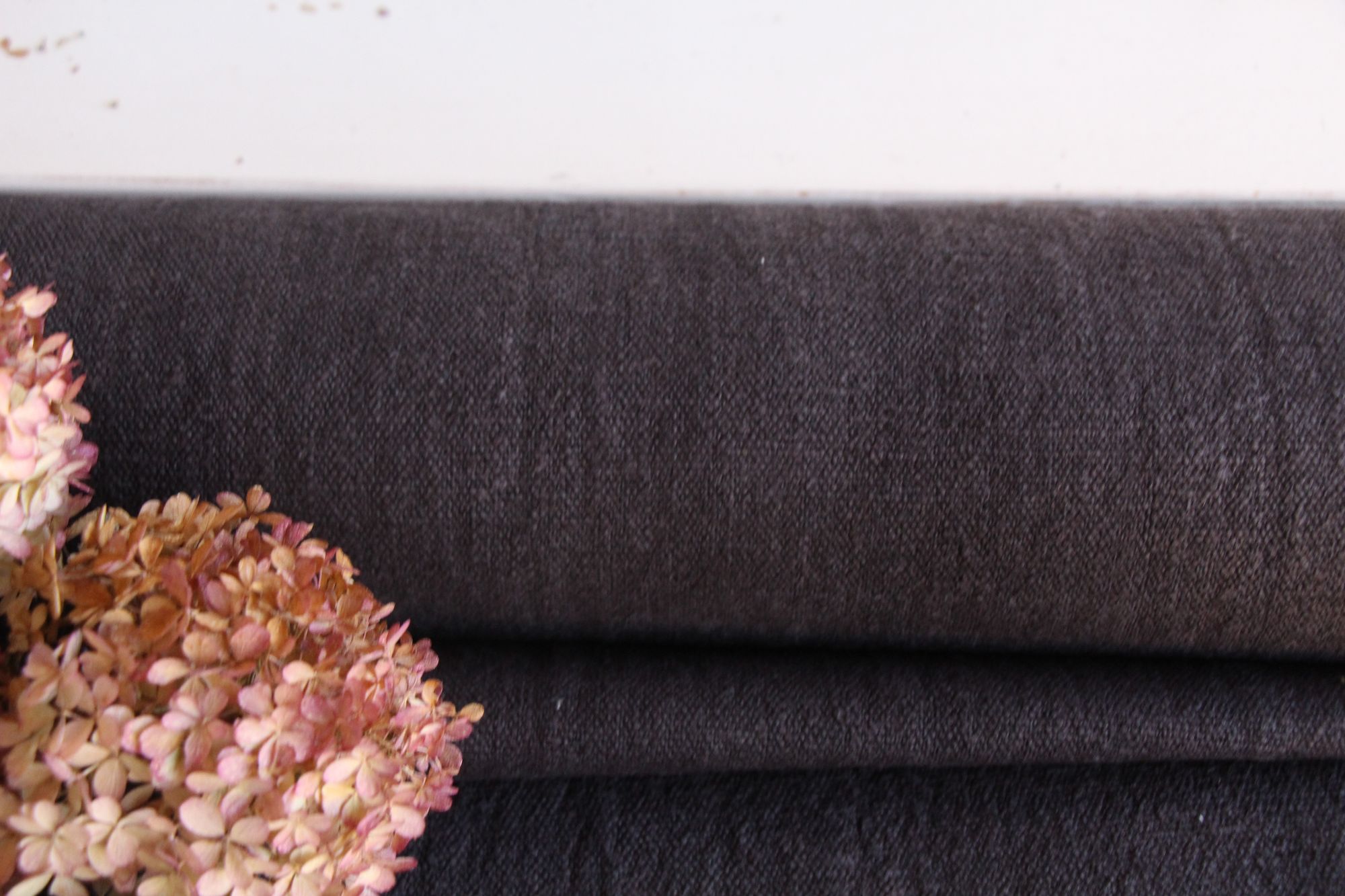 dyed antique linen fabric, 9.90y, upholstery fabric, curtain fabric, Z 150 - Image 2