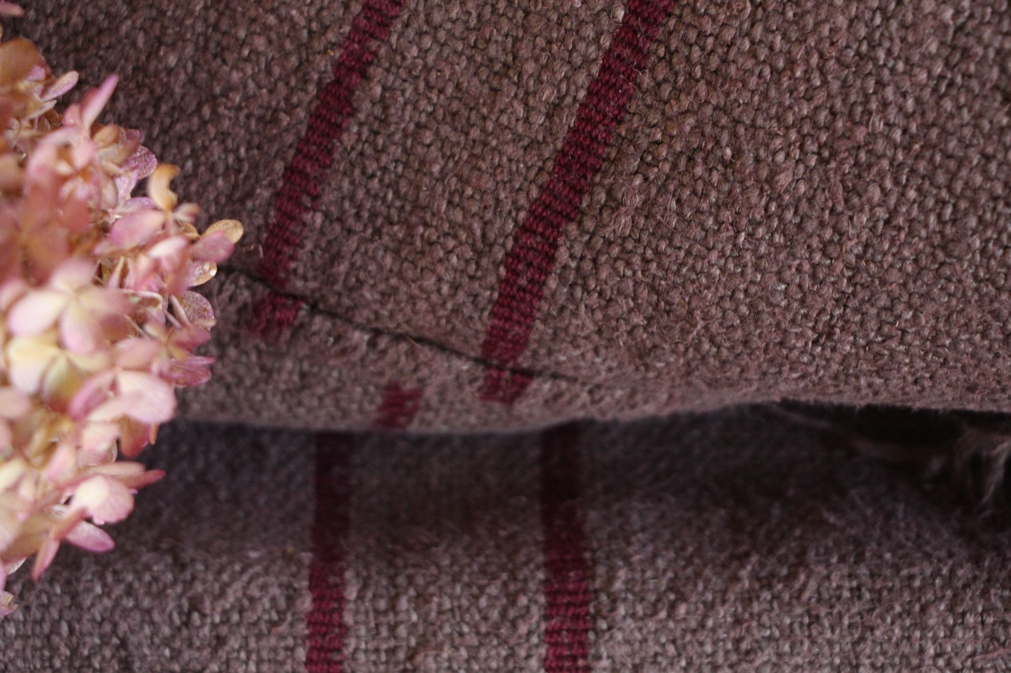 dyed antique linen grain sack, handwoven, farmhouse decor, durable, L 775 - Image 3