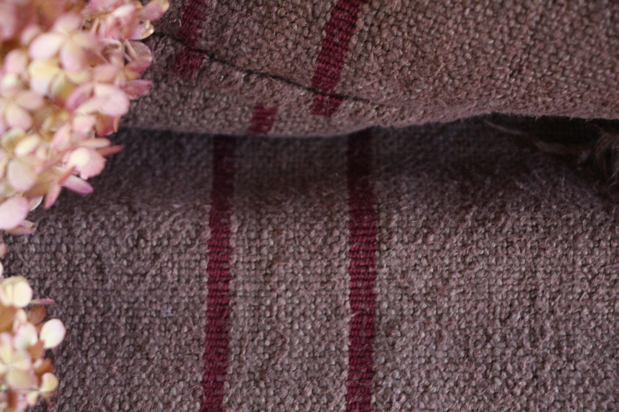 dyed antique linen grain sack, handwoven, farmhouse decor, durable, L 775 - Image 7