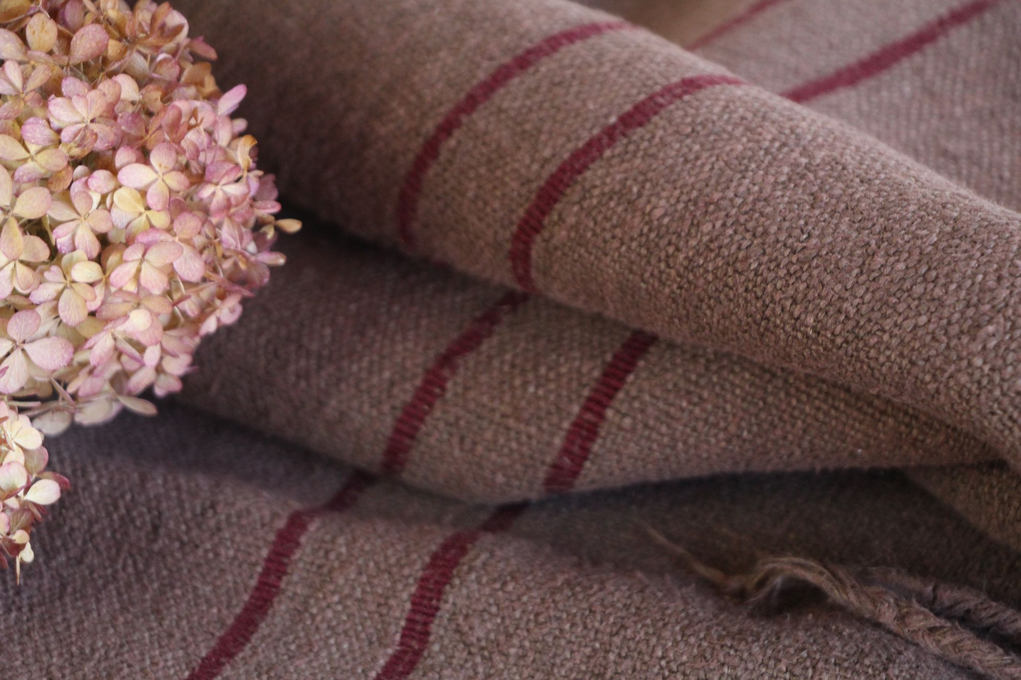 dyed antique linen grain sack, handwoven, farmhouse decor, durable, L 775 - Image 9