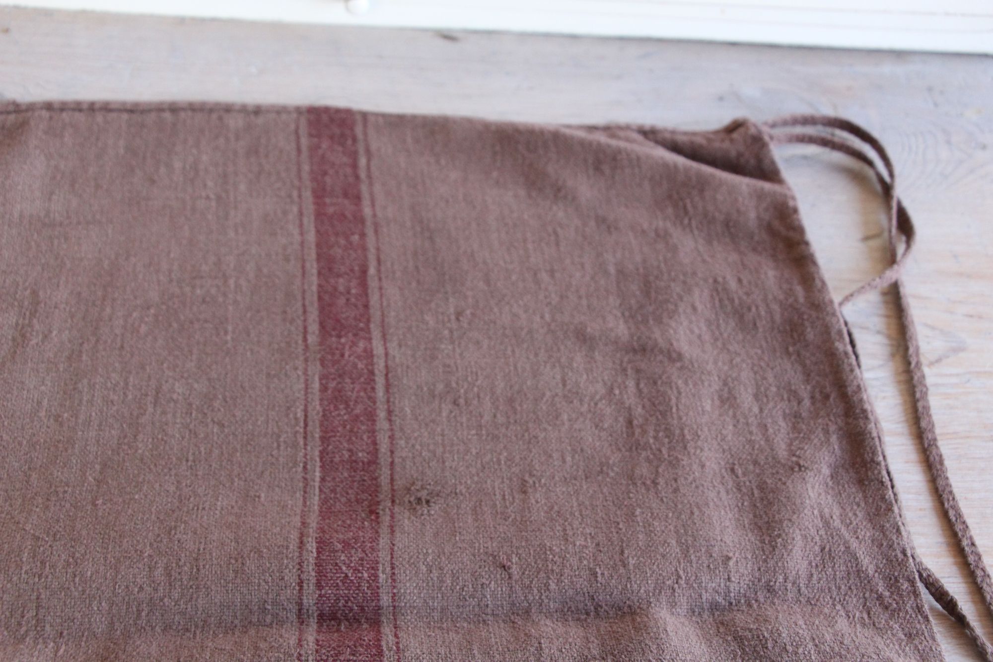 dyed antique linen grain sack, handwoven, farmhouse decor, Monograms, durable, L 773 - Image 9