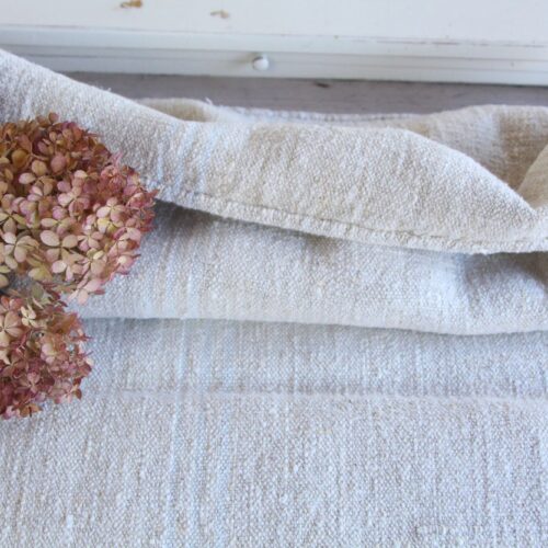 antique linen grainsack, natural fabric, faded stripes, durable, L 715