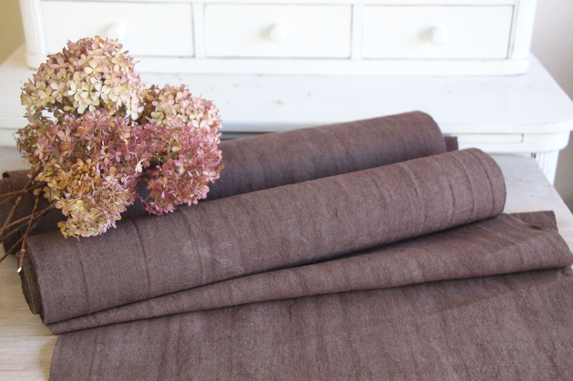 antiker Leinenstoff 11,82m, Großangebot, Farmhouse Dekor, Tapezierstoff, langlebig, Z 144