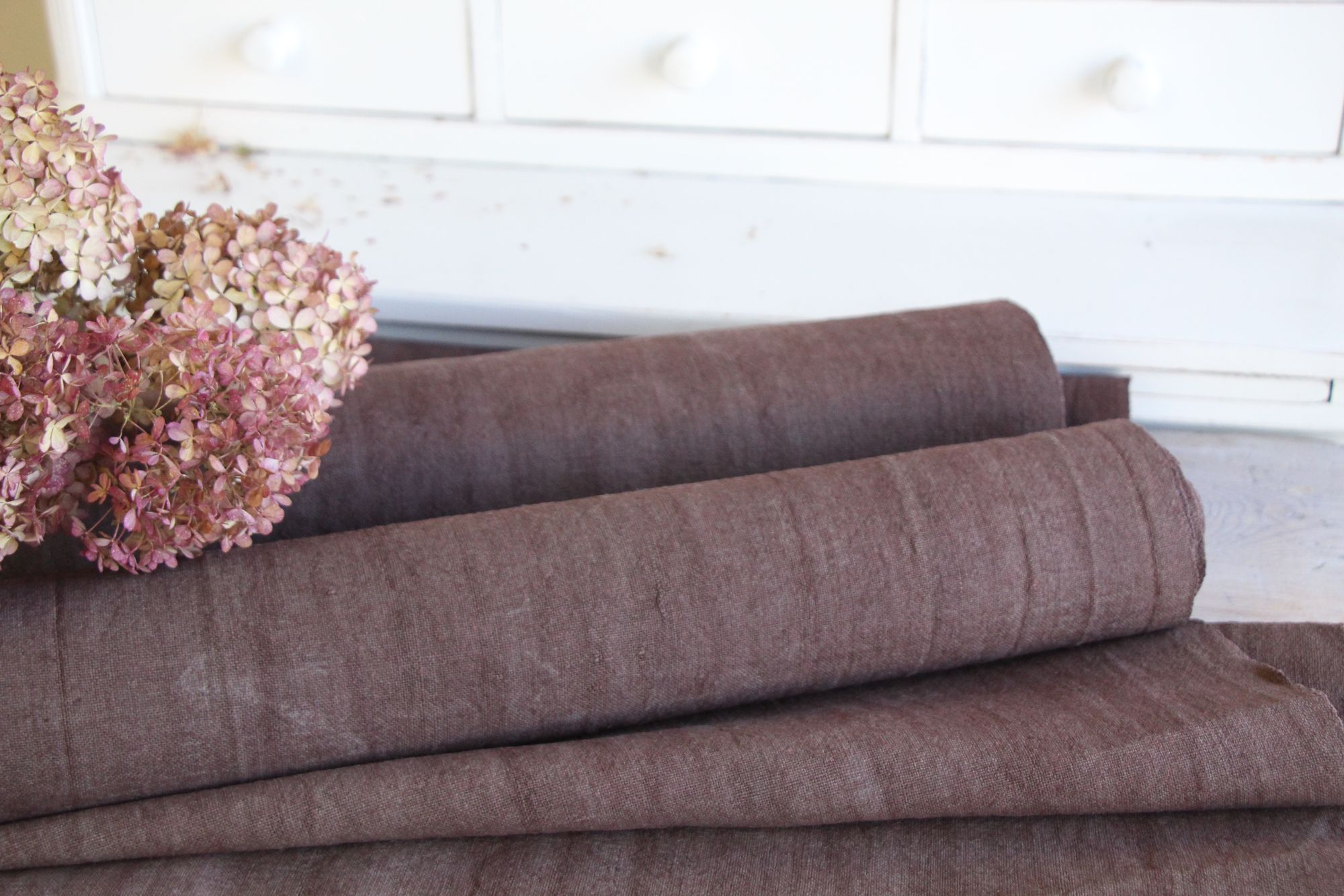 antiker Leinenstoff 11,82m, Großangebot, Farmhouse Dekor, Tapezierstoff, langlebig, Z 144 – Bild 6