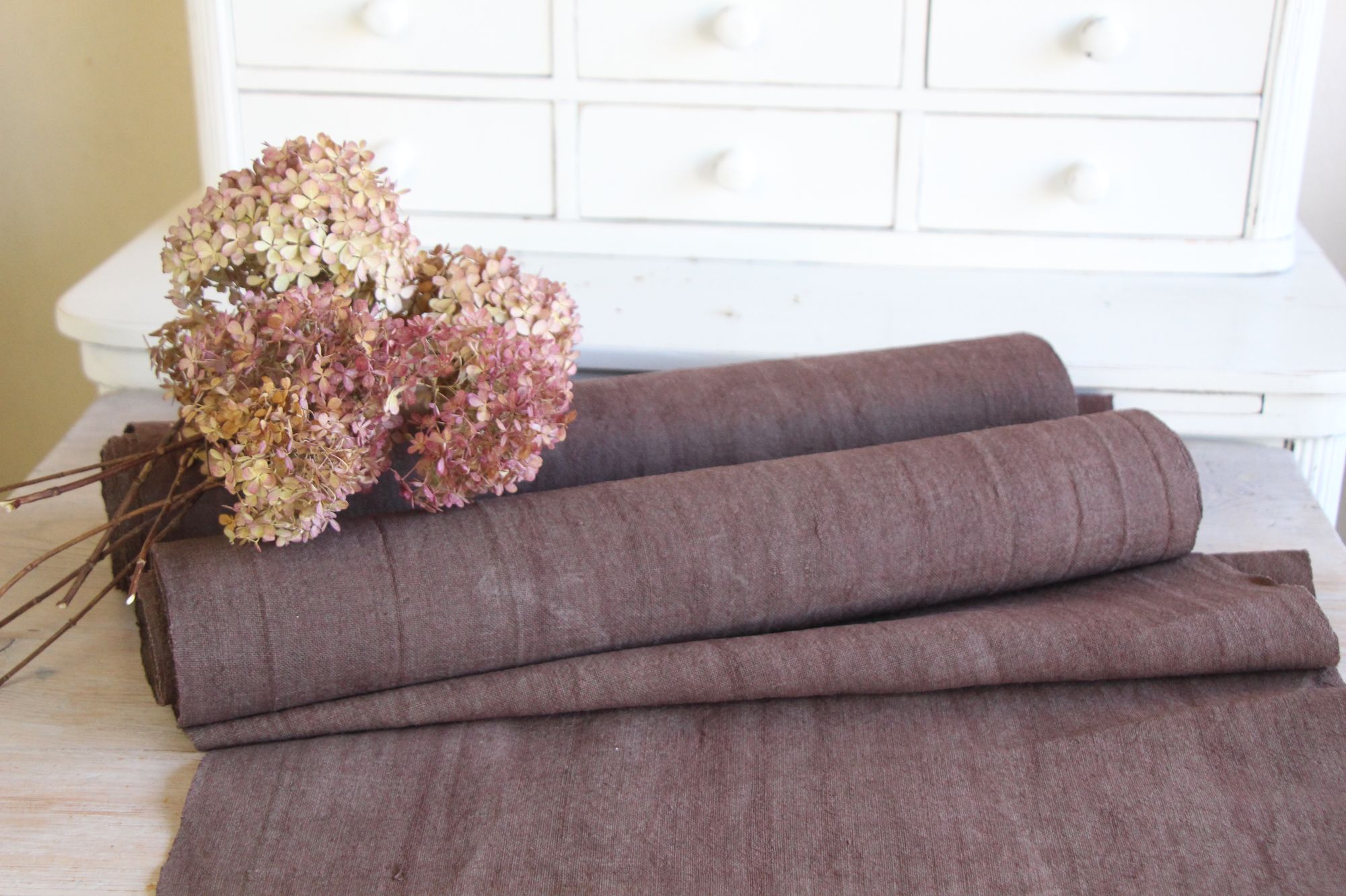 antiker Leinenstoff 11,82m, Großangebot, Farmhouse Dekor, Tapezierstoff, langlebig, Z 144 – Bild 7