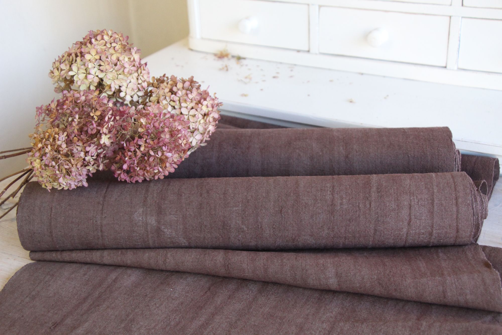 antiker Leinenstoff 11,82m, Großangebot, Farmhouse Dekor, Tapezierstoff, langlebig, Z 144 – Bild 8