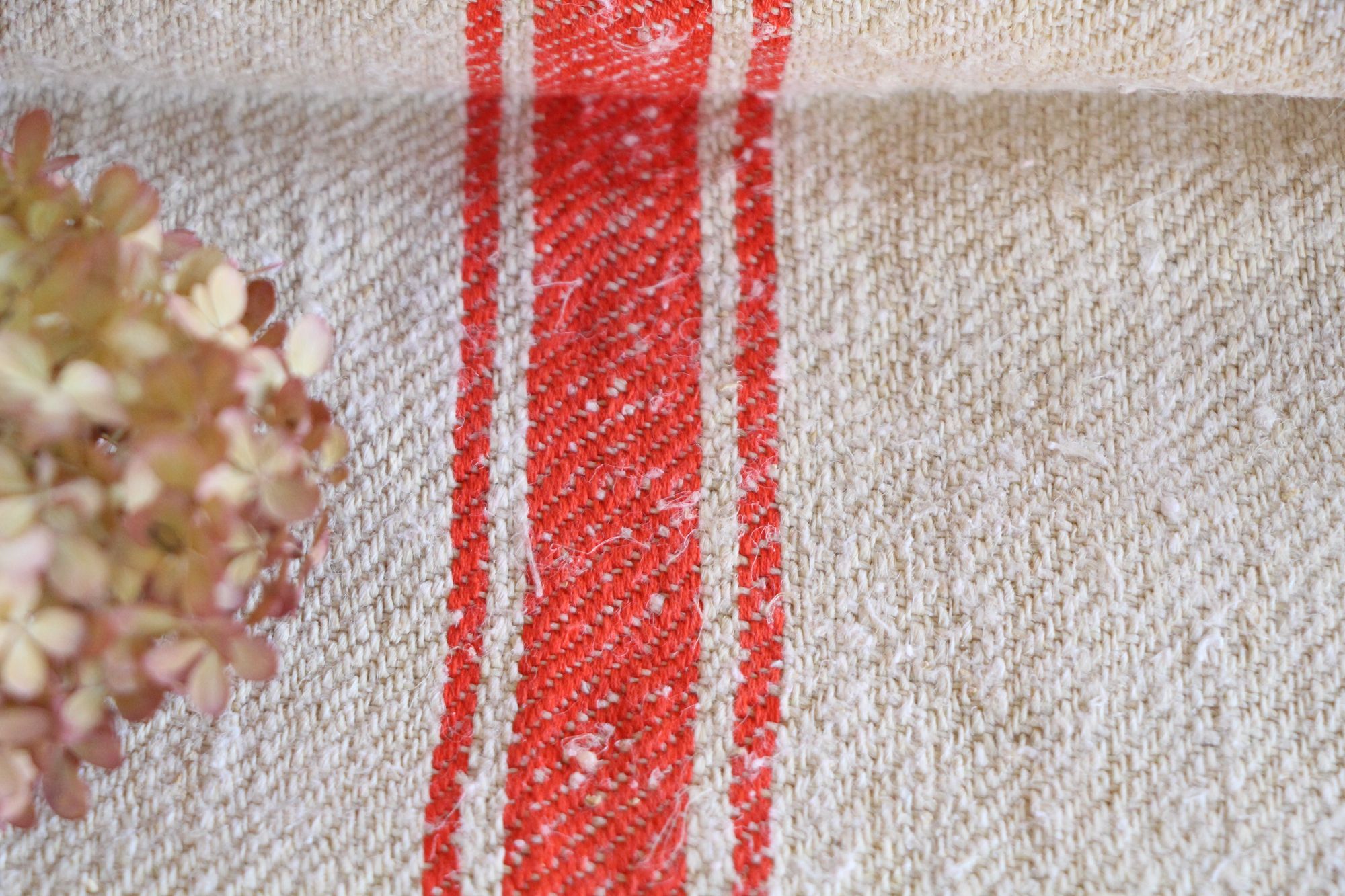 antiker Getreidesack aus Leine, handgewebt, Polsterstoff, seltene Streifen, langlebig, L 722 – Bild 8