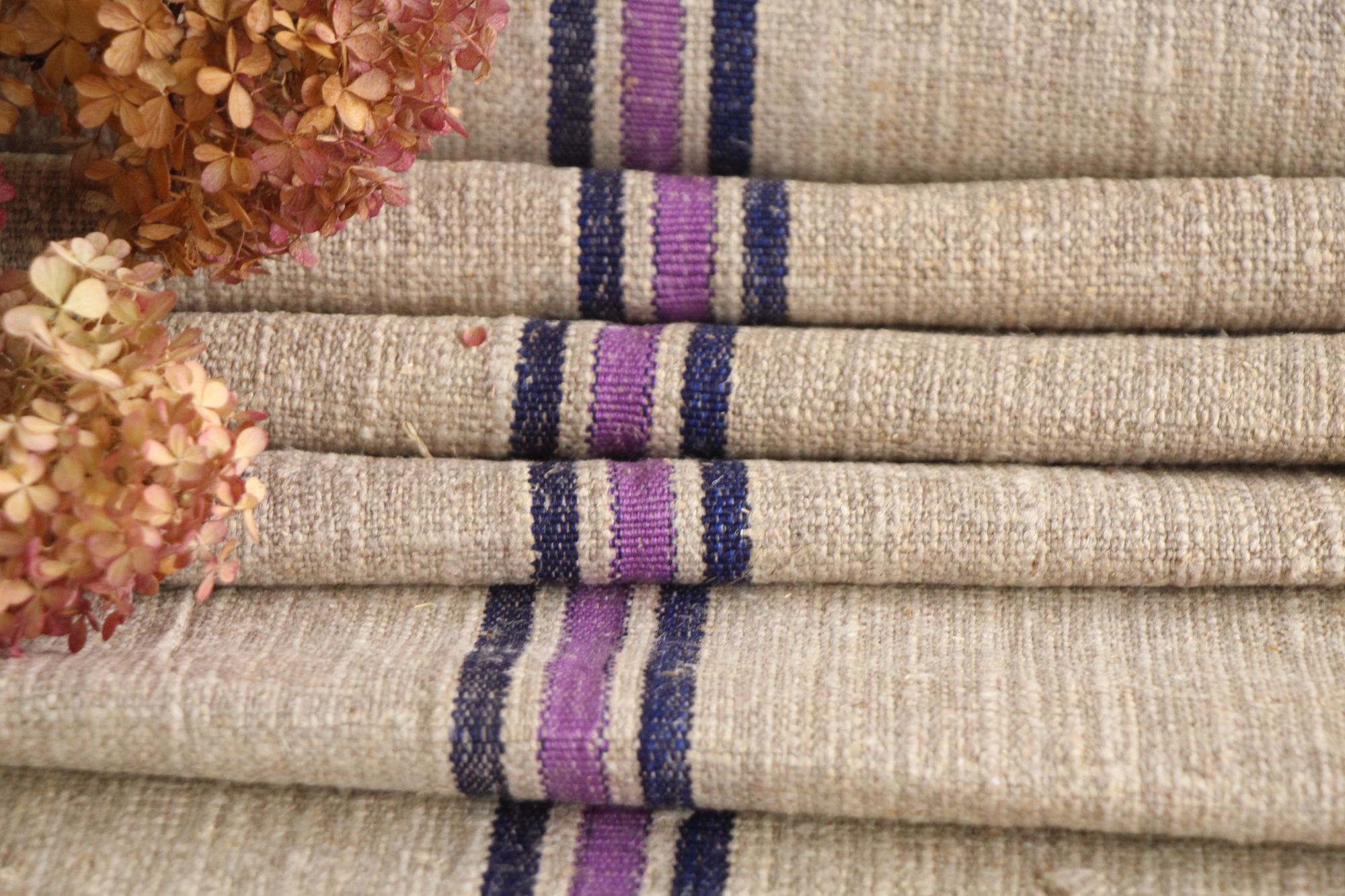 antiker Leinenstoff, 10,8 m, Polsterstoff, seltene Streifen, Langlebig, UW 478 – Bild 10