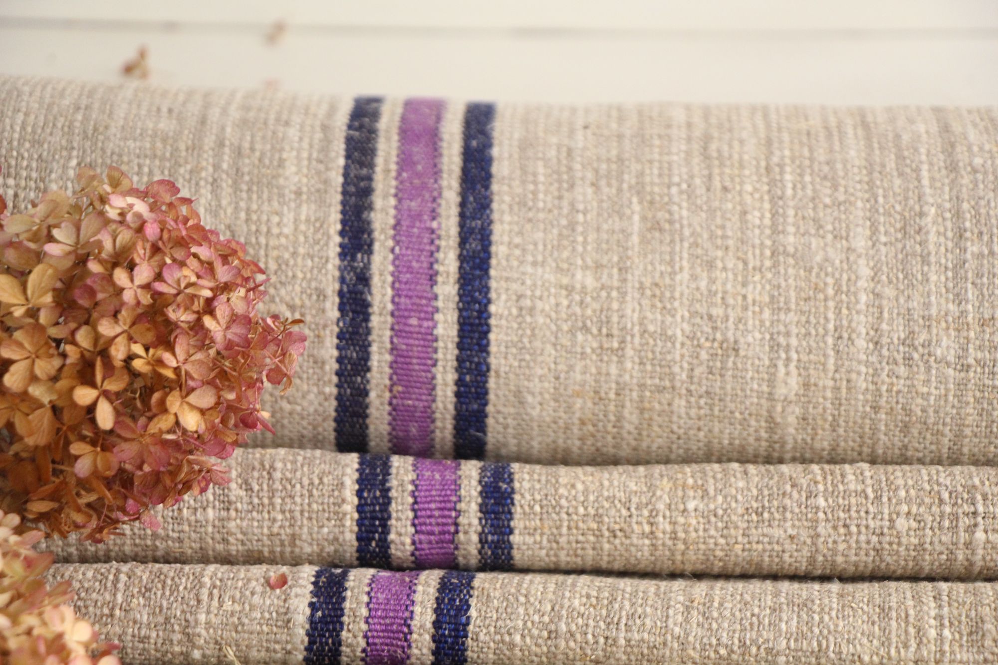 antiker Leinenstoff, 10,8 m, Polsterstoff, seltene Streifen, Langlebig, UW 478 – Bild 9