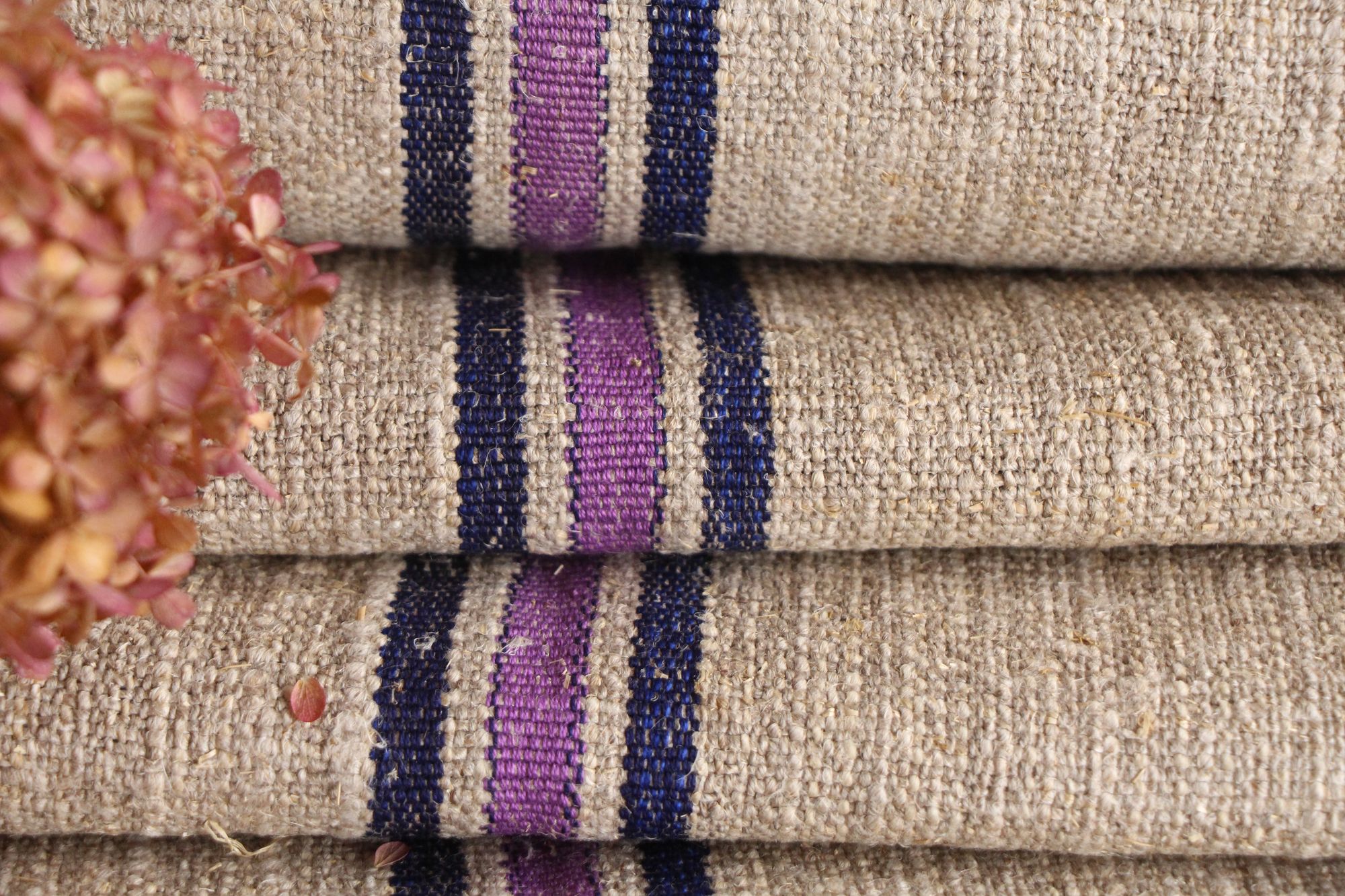 antiker Leinenstoff, 10,8 m, Polsterstoff, seltene Streifen, Langlebig, UW 478