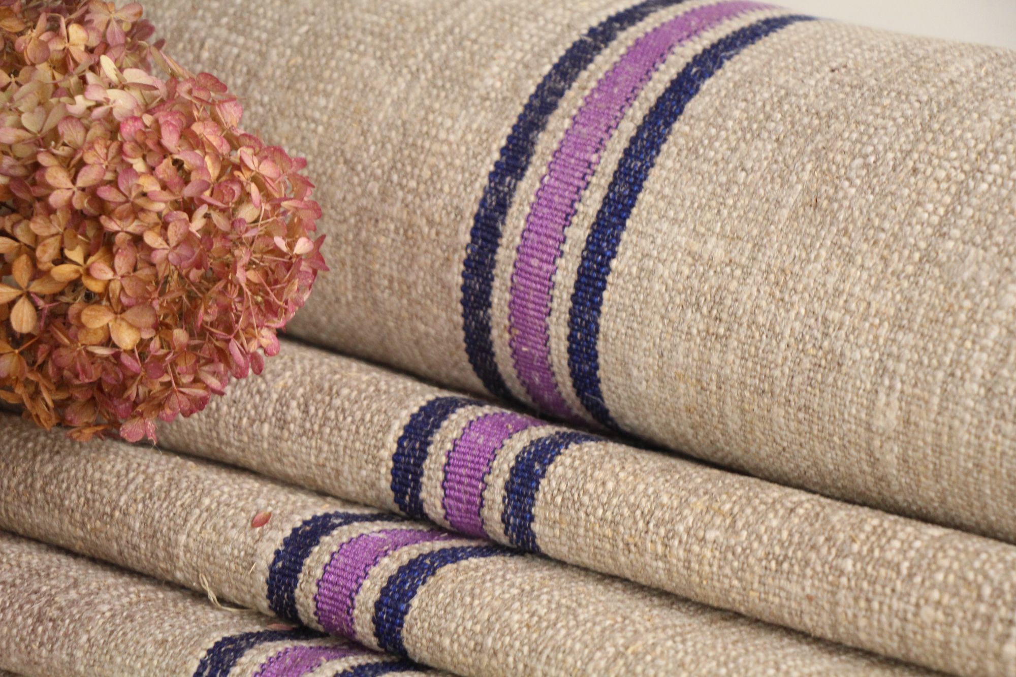 antiker Leinenstoff, 10,8 m, Polsterstoff, seltene Streifen, Langlebig, UW 478 – Bild 6