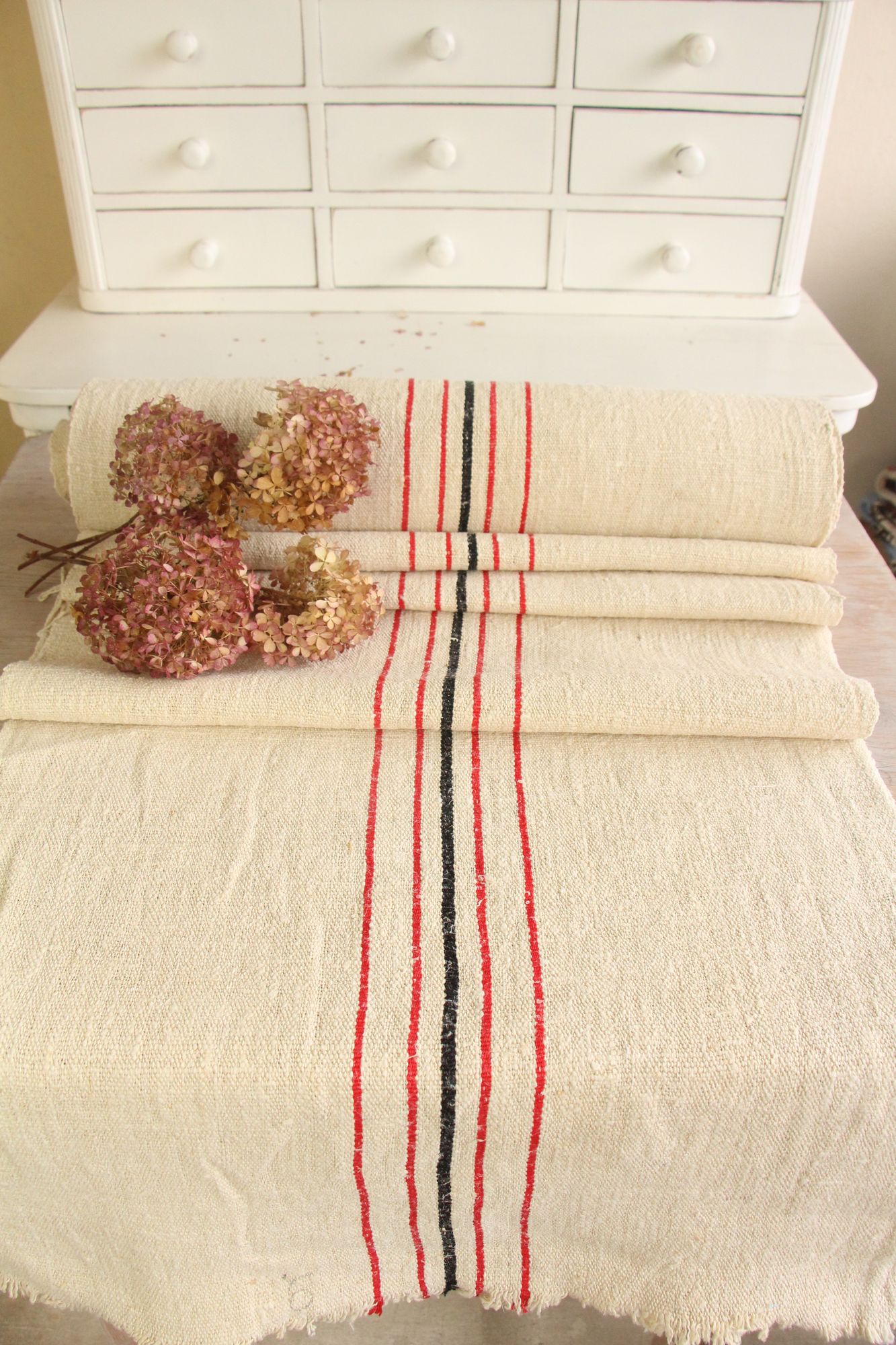 antique linen fabric, 9.07 y, handwoven, stair runner, durabel, SP 152 - Image 2