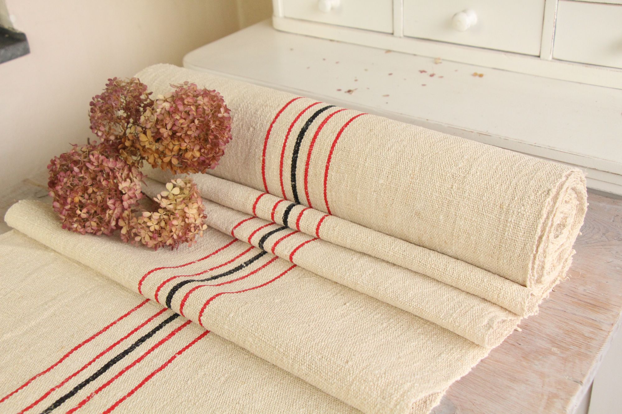 antique linen fabric, 9.07 y, handwoven, stair runner, durabel, SP 152 - Image 5