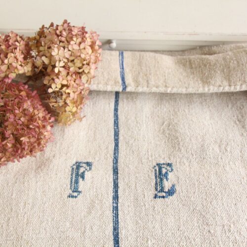 antiker Getreidesack aus Leine, Naturstoff, Gustavian Style, langlebig, L 788