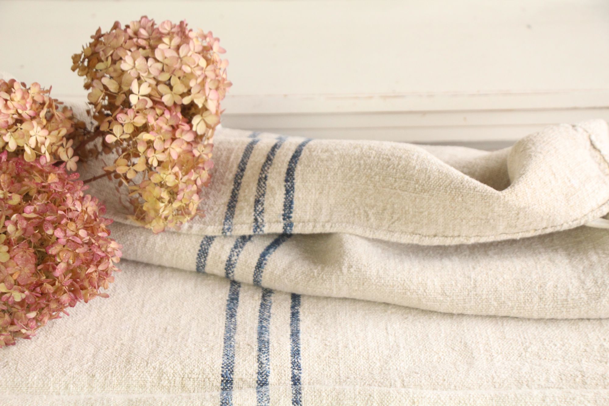 antiker Getreidesack aus Leine, Naturstoff, Gustavian Style, langlebig, L 786 – Bild 3