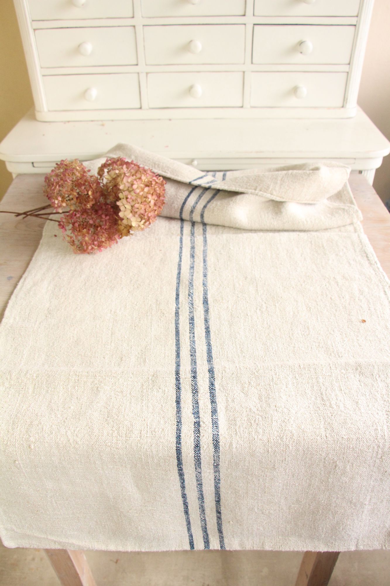 antiker Getreidesack aus Leine, Kissenstoff, Gustavian Style, langlebig, L 789 – Bild 2