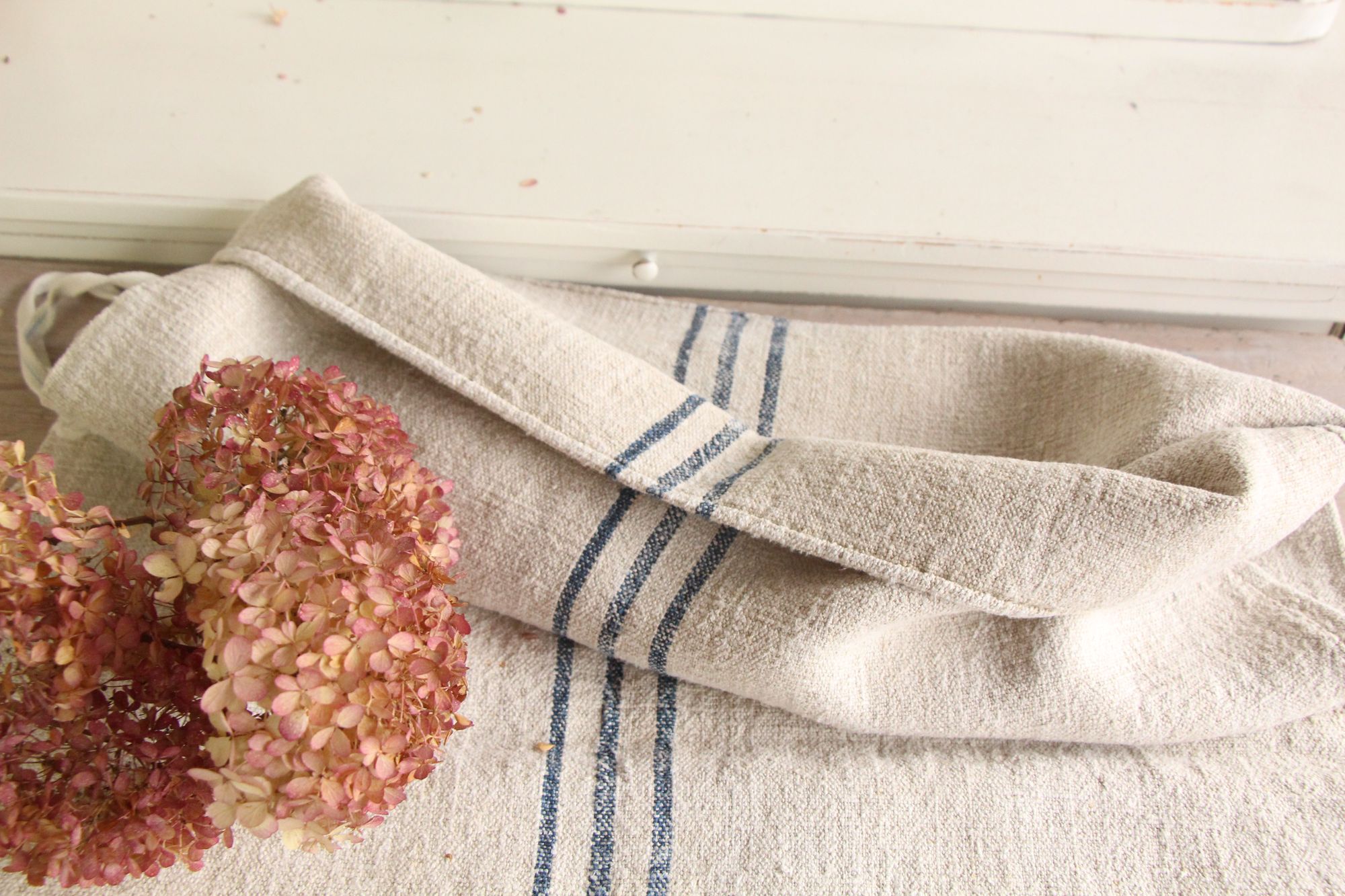 antiker Getreidesack aus Leine, Kissenstoff, Gustavian Style, langlebig, L 789 – Bild 5