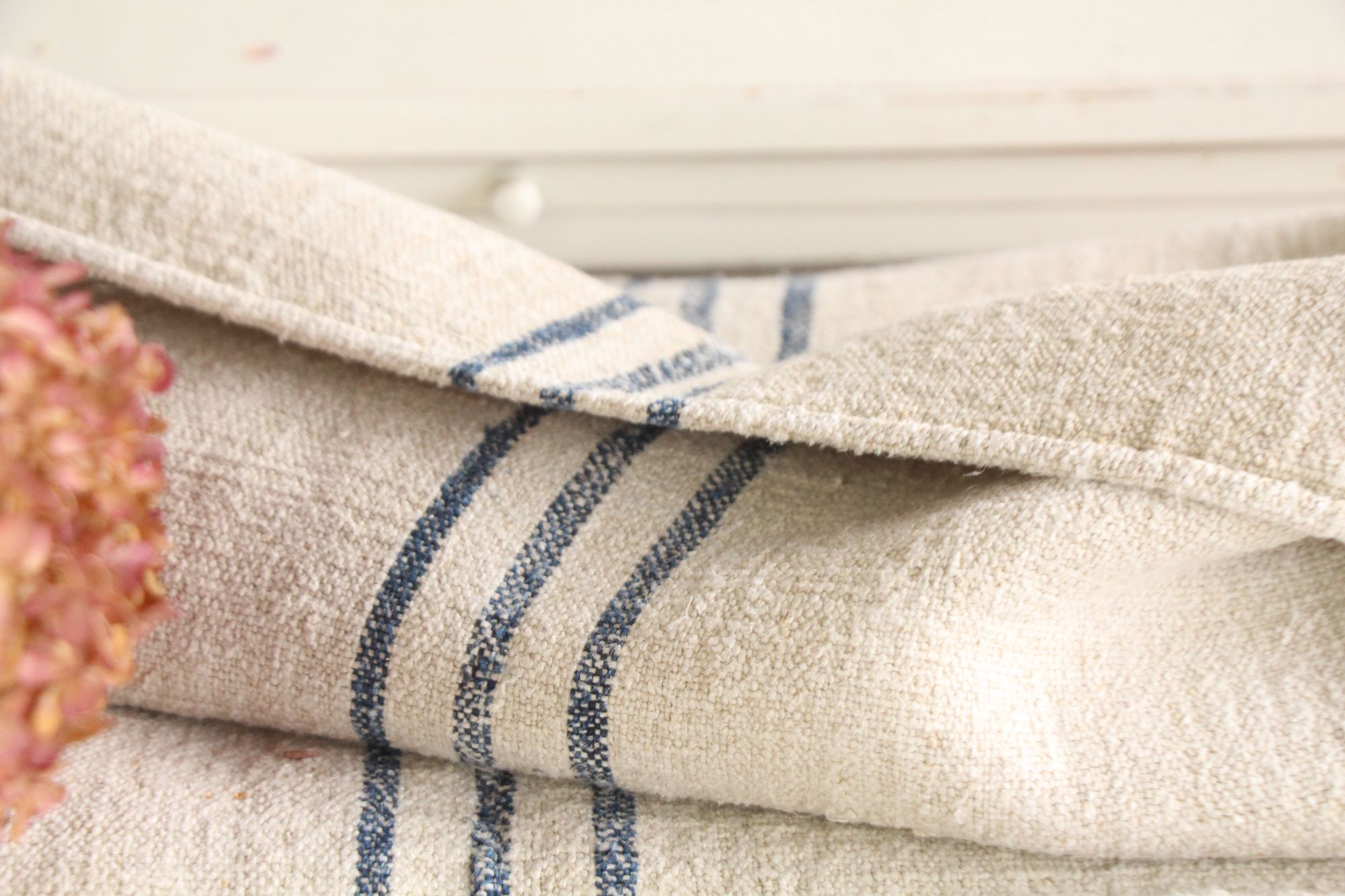 antiker Getreidesack aus Leine, Kissenstoff, Gustavian Style, langlebig, L 789 – Bild 4