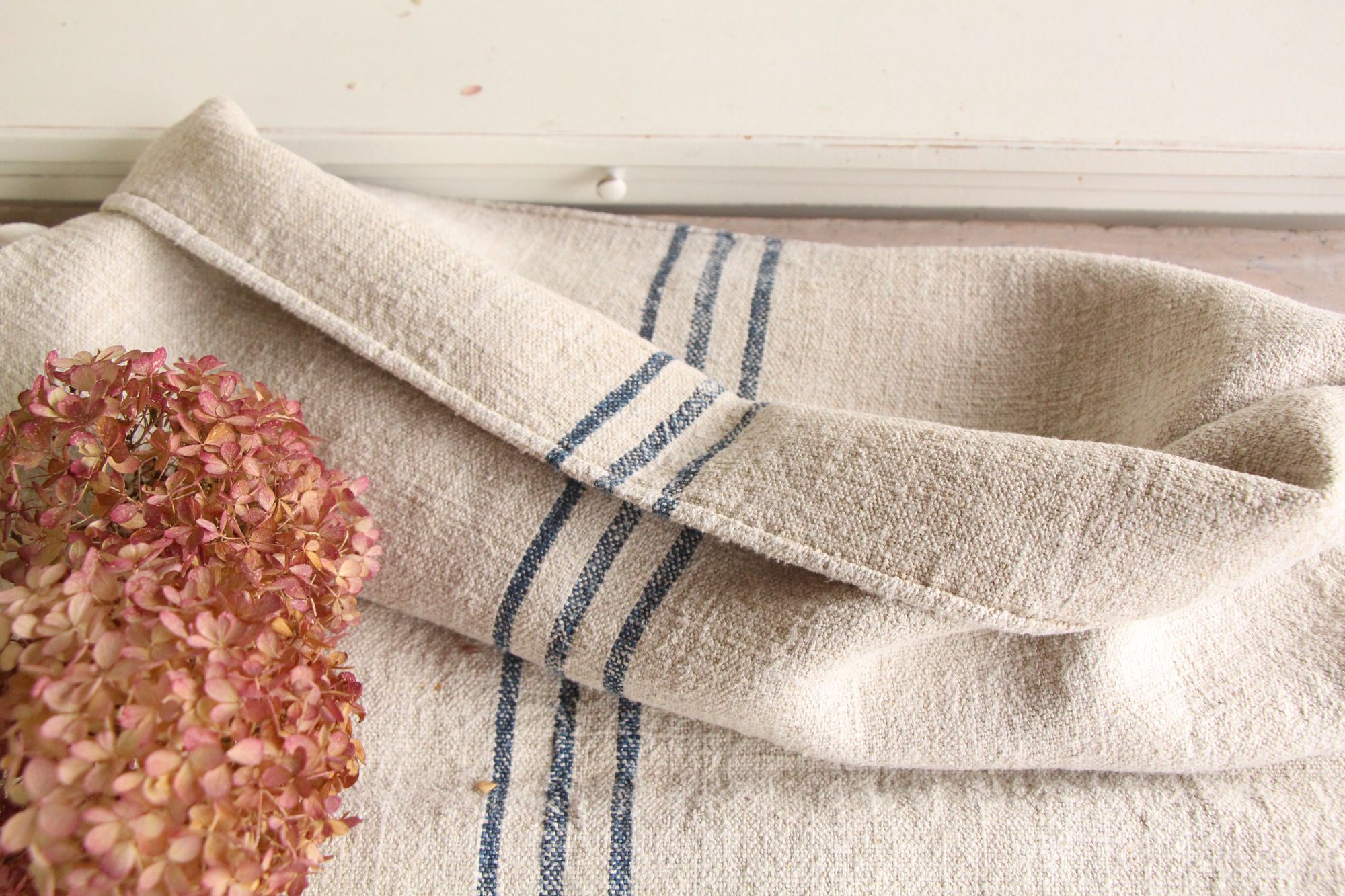 antiker Getreidesack aus Leine, Kissenstoff, Gustavian Style, langlebig, L 789