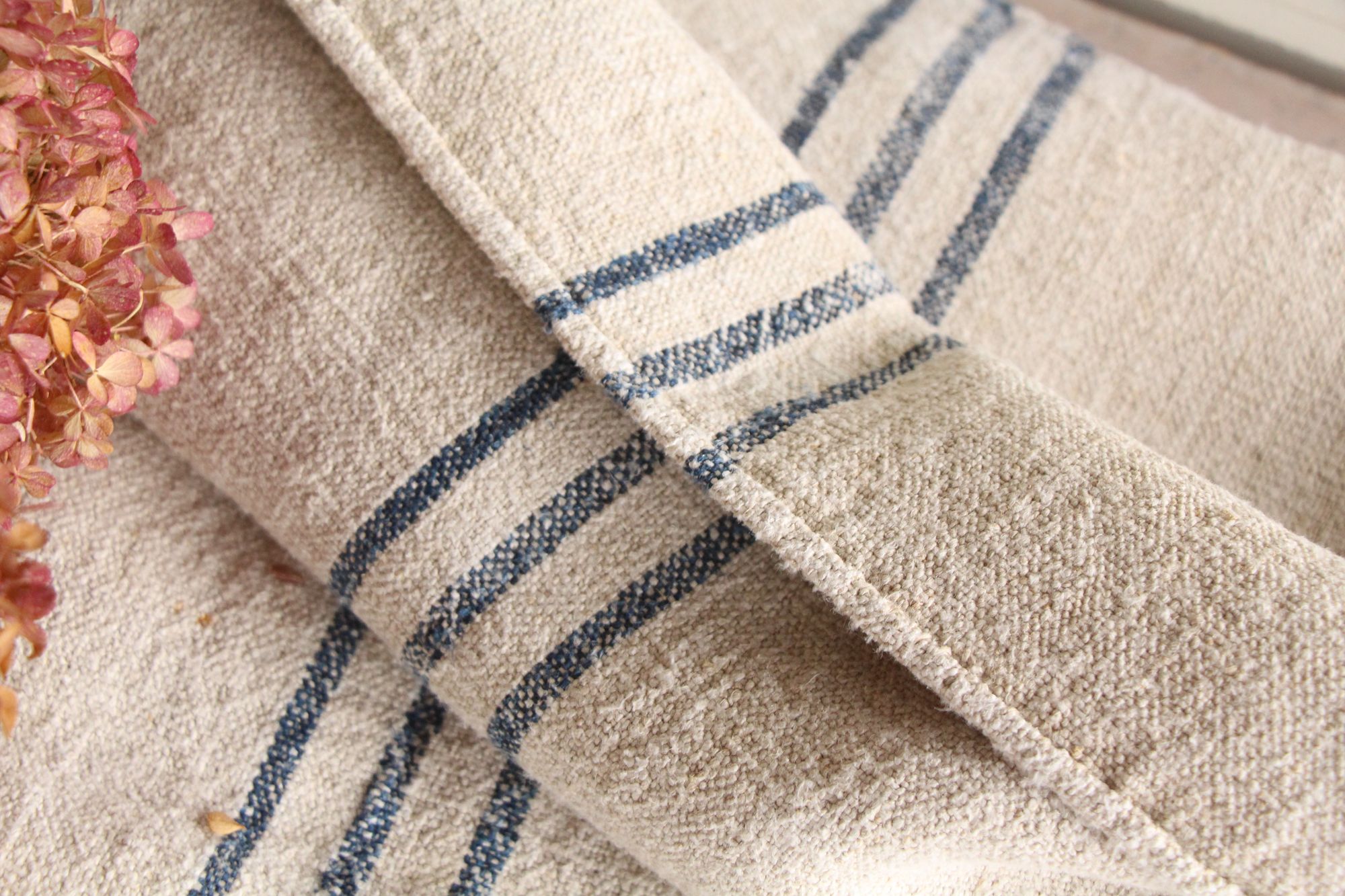 antiker Getreidesack aus Leine, Kissenstoff, Gustavian Style, langlebig, L 789 – Bild 8