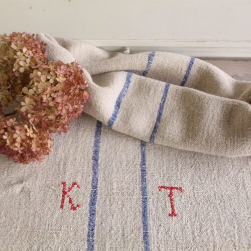 antiker Getreidesack aus Leine, Gustavian Style, Tischdecke, langlebig, L 793