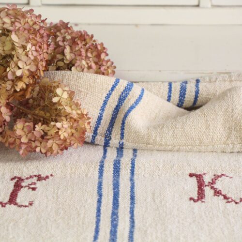 antiker Getreidesack aus Leine, Gustavian Style, Tischdecke, langlebig, L 799