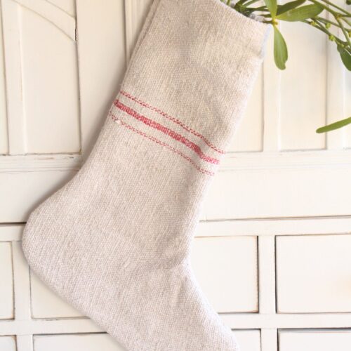 handgemachter antiker Weihnachtsstrumpf aus Leinen, Socken, A 863