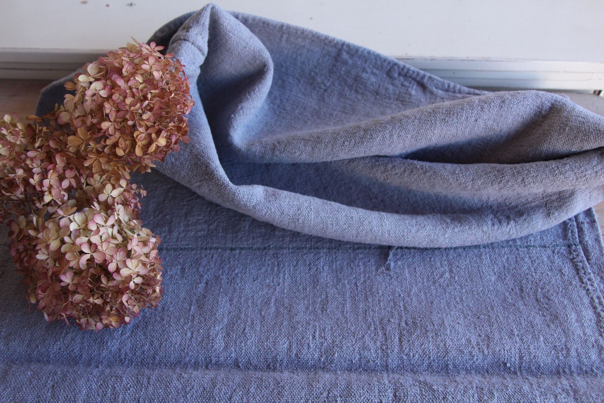 antiker Getreidesack aus Leinen, Tischläufer, Bauernhaus-Dekor, langlebig, L 785 – Bild 10