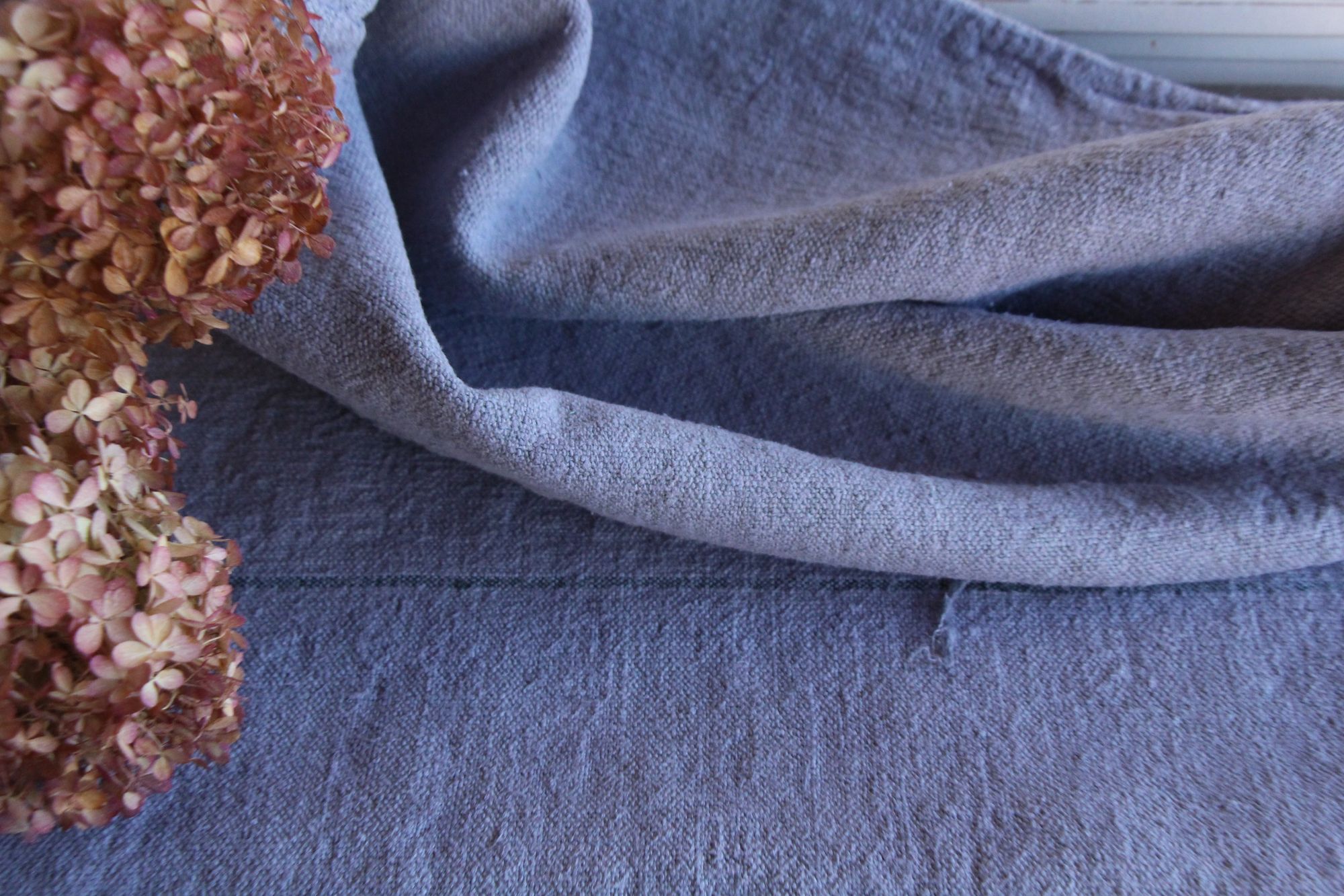 antiker Getreidesack aus Leinen, Tischläufer, Bauernhaus-Dekor, langlebig, L 785 – Bild 9