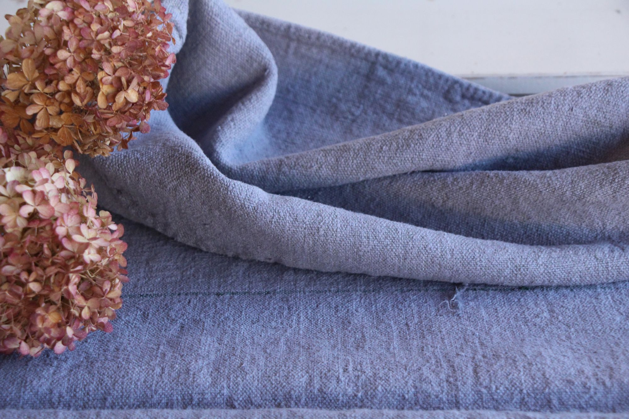 antiker Getreidesack aus Leinen, Tischläufer, Bauernhaus-Dekor, langlebig, L 785 – Bild 4