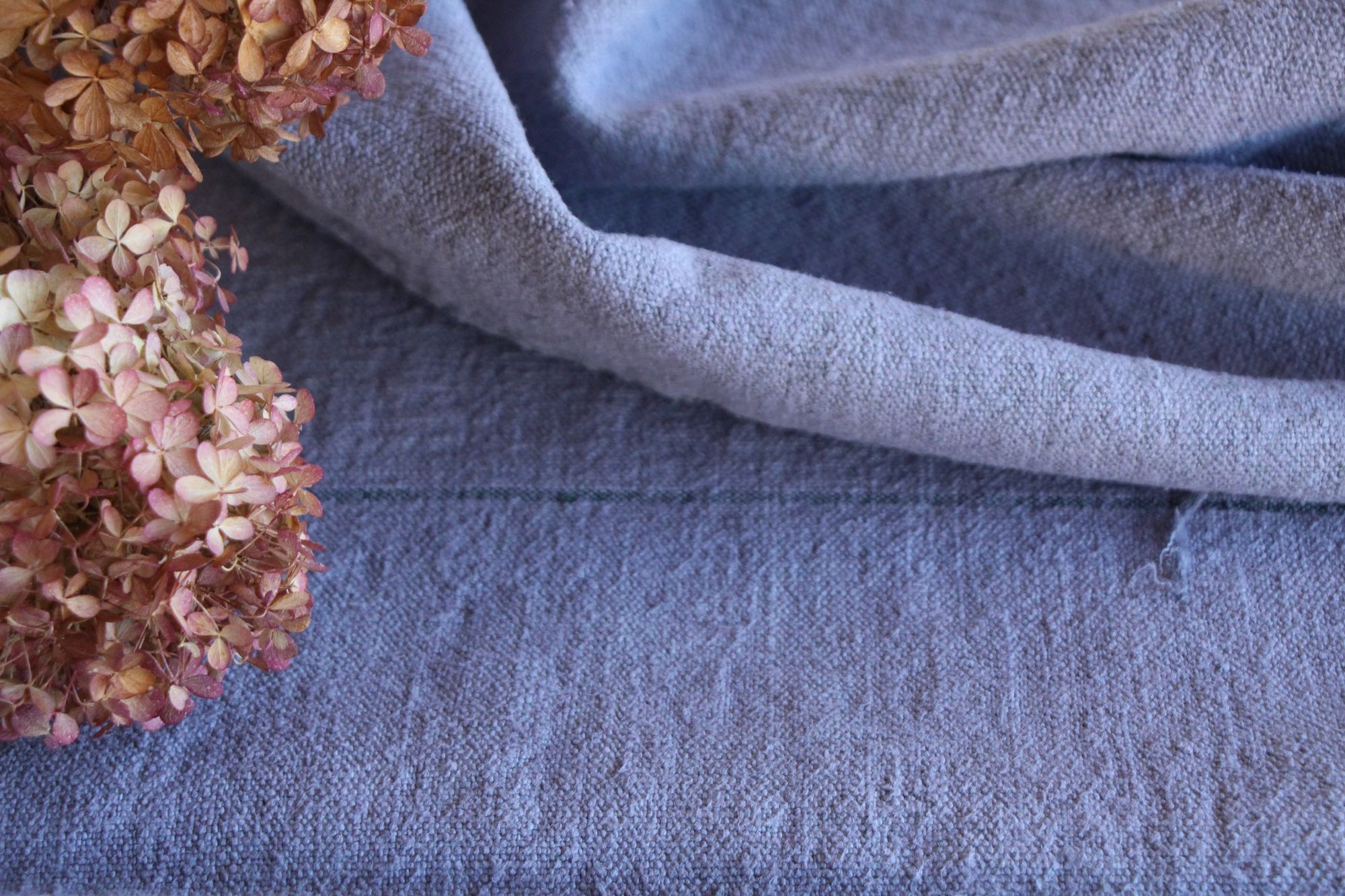 antiker Getreidesack aus Leinen, Tischläufer, Bauernhaus-Dekor, langlebig, L 785