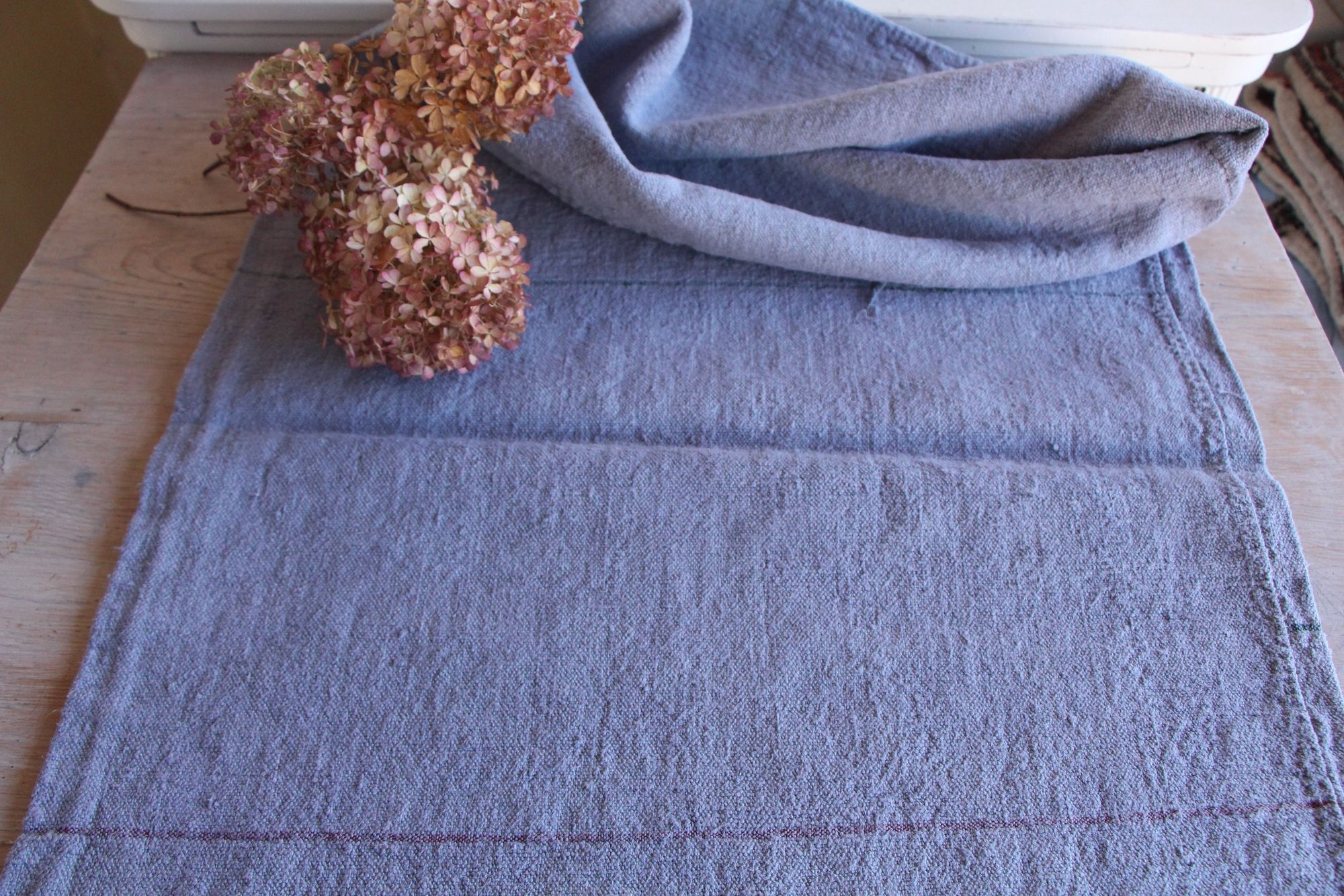 antiker Getreidesack aus Leinen, Tischläufer, Bauernhaus-Dekor, langlebig, L 785 – Bild 7